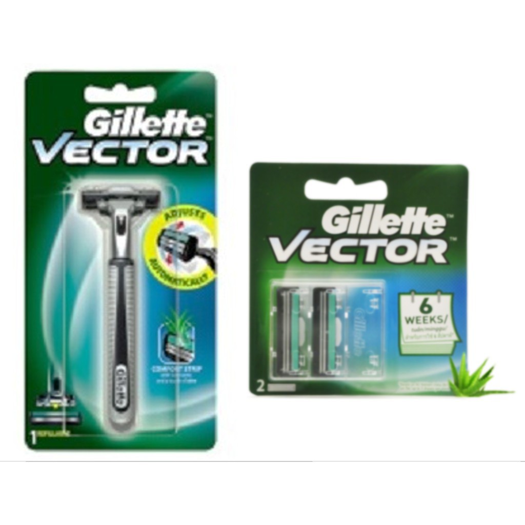 Bàn Cạo 2 Lưỡi Gillette Vector/ Bộ 2 Lưỡi Kép Gillette Vector