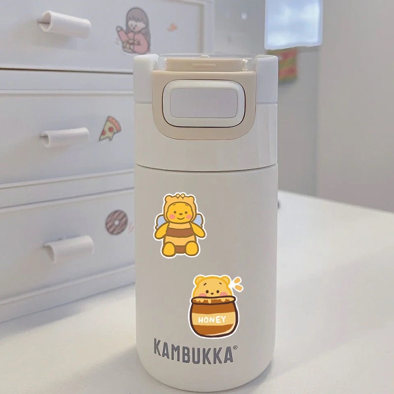 Hình Dán Sticker Gấu Pooh Đáng Yêu Trang Trí Mũ Bảo Hiểm, Sổ Tay