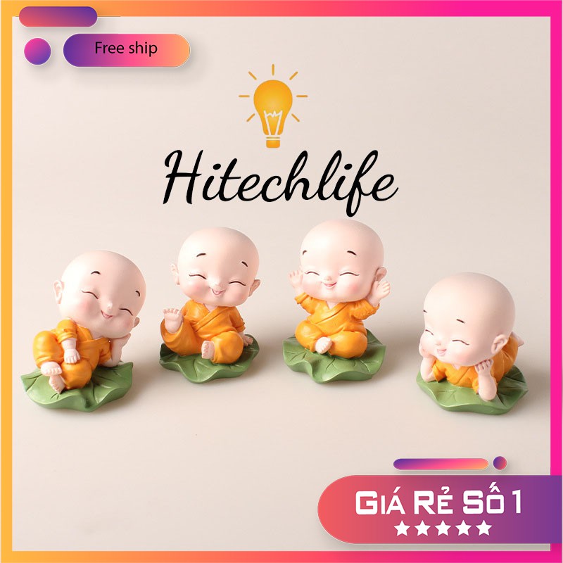 Phụ Kiện Xe Hơi Bộ Chú Tiểu Hòa Thượng Trang Trí Taplo Xe Hơi Hitechlife - Phụ Kiện Trang Trí Ô Tô Bàn Làm Việc Giá Rẻ