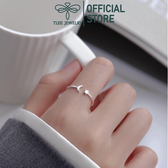 Nhẫn bạc nữ TLEE trăng sao freesize basic TleeJewelry A0325