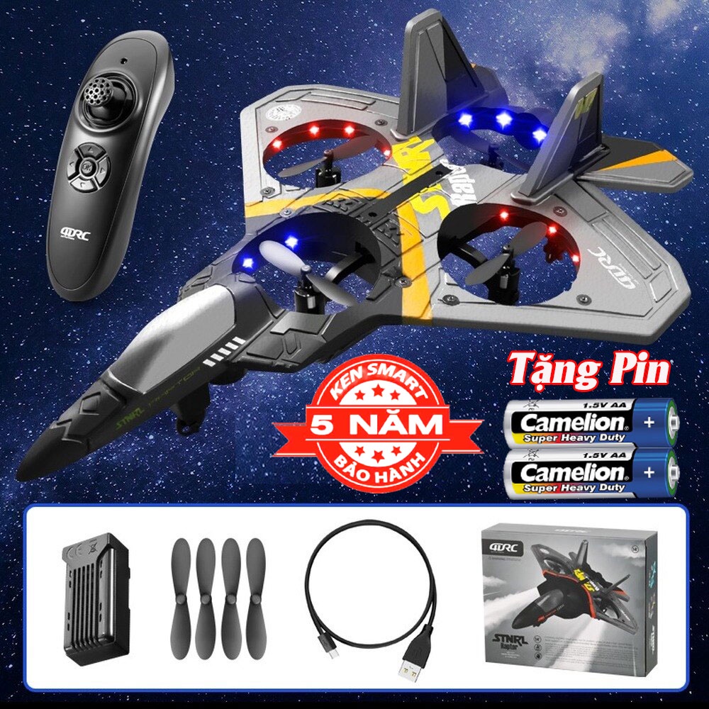 Máy bay điều khiển từ xa 4 động cơ V17 2.4G 2022 - Bay nhào lộn, Bay quay vòng tròn nhào lộn 360 độ, Bay 15 phút