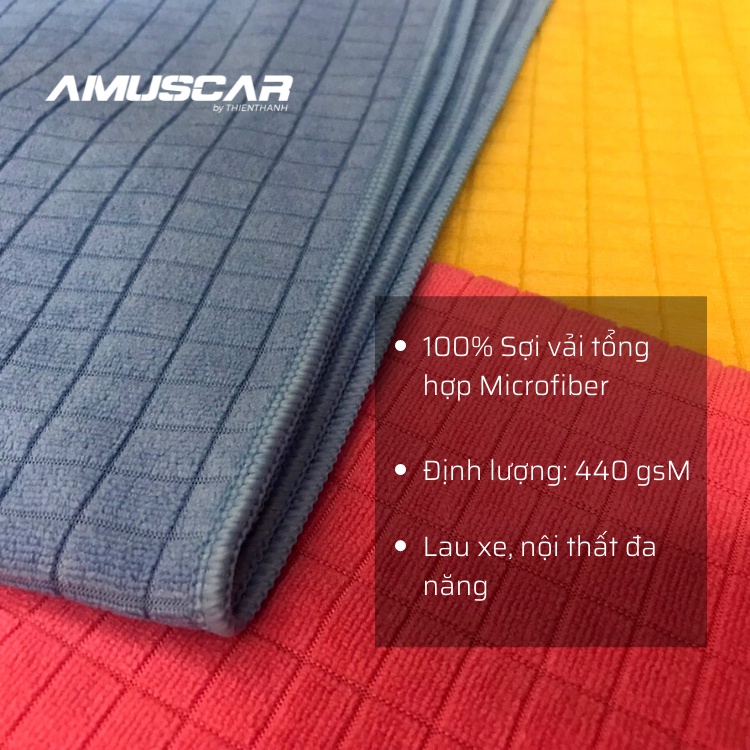 COMBO 2 màu khăn lau xe đa năng Microfiber size 35x40cm AmusCar