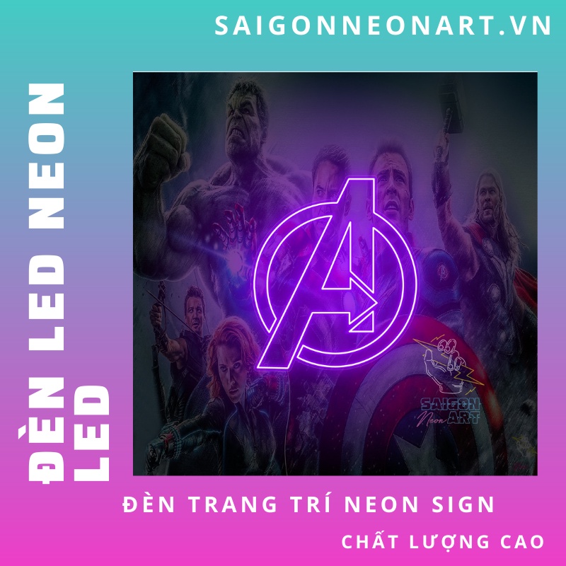 Đèn trang trí led neon sign hình BIỂU TƯỢNG AVENGERS