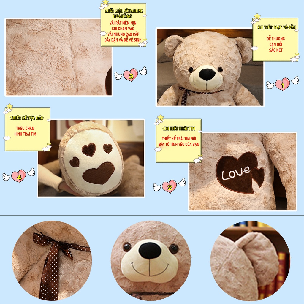 Gấu bông teddy siêu to khổng lồ - thú bông to cao cấp