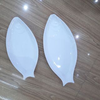 Đĩa sứ trắng- Đĩa hình cá size 30cm và 35cm Bát tràng