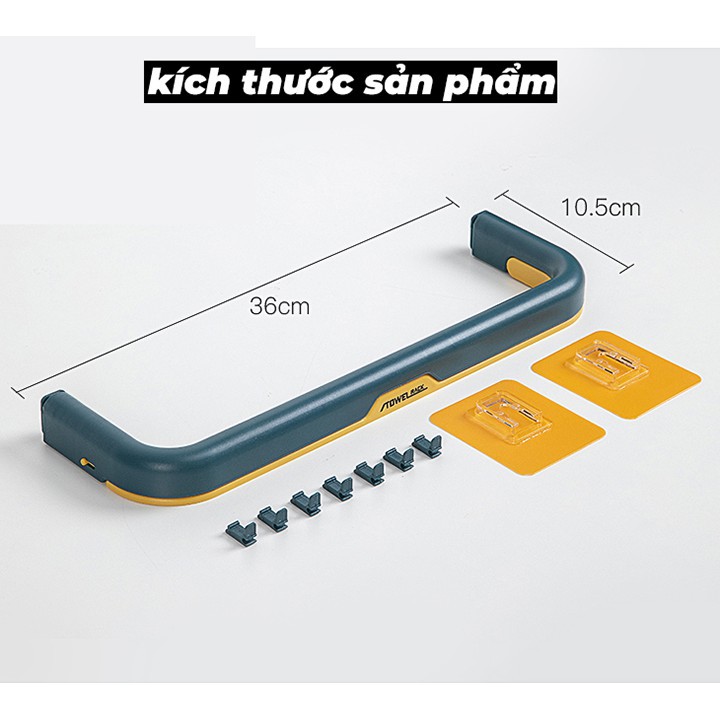 Giá treo khăn mặt, móc treo đồ dùng phòng tắm nhà bếp gấp gọn dán tường thông minh