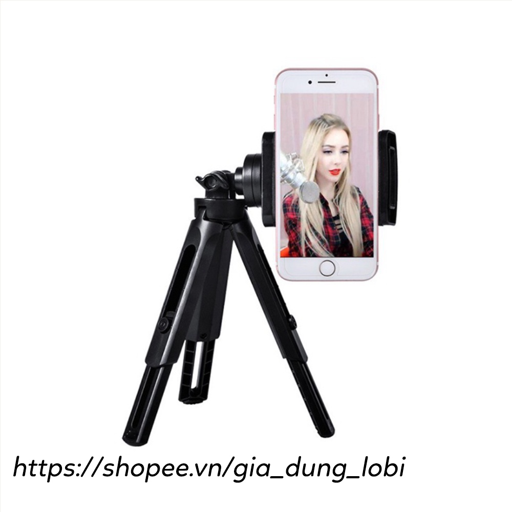 Chân đỡ điện thoại tripod mini để kẹp điện thoại máy ảnh 3 chân livestream quay phim video chụp ảnh