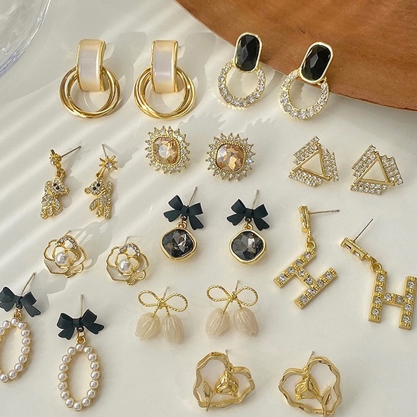 Bông Tai Mạ Bạc 925 Kiểu Hàn Quốc Sang Trọng Cho Nữ