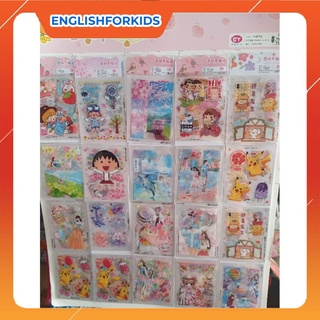 sỉ vỉ Sticker washi - Hình dán trang trí Scrapbook, lovebox, thiệp, album vỉ 20 túi