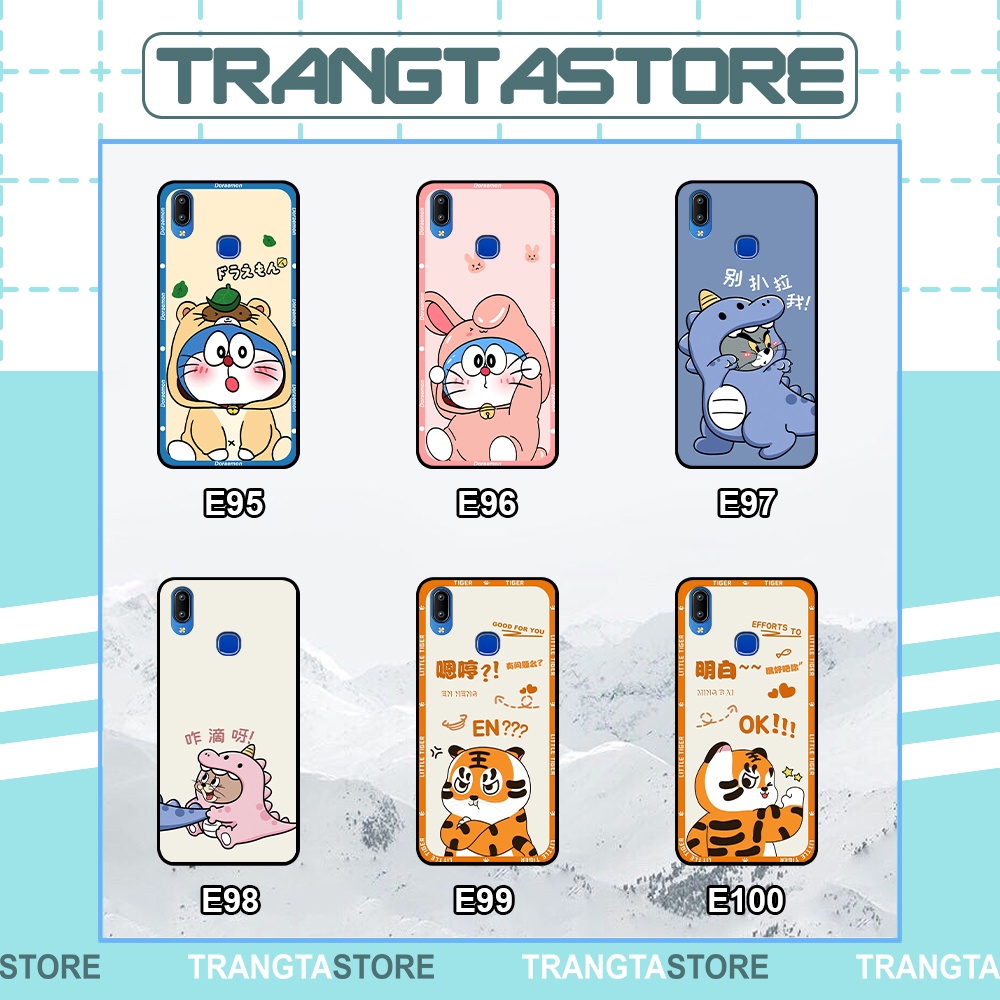 Ốp Vivo Y91 / Y91c / Y93 / Y95 in hình cặp đôi doremon, hổ, khủng long dễ thương