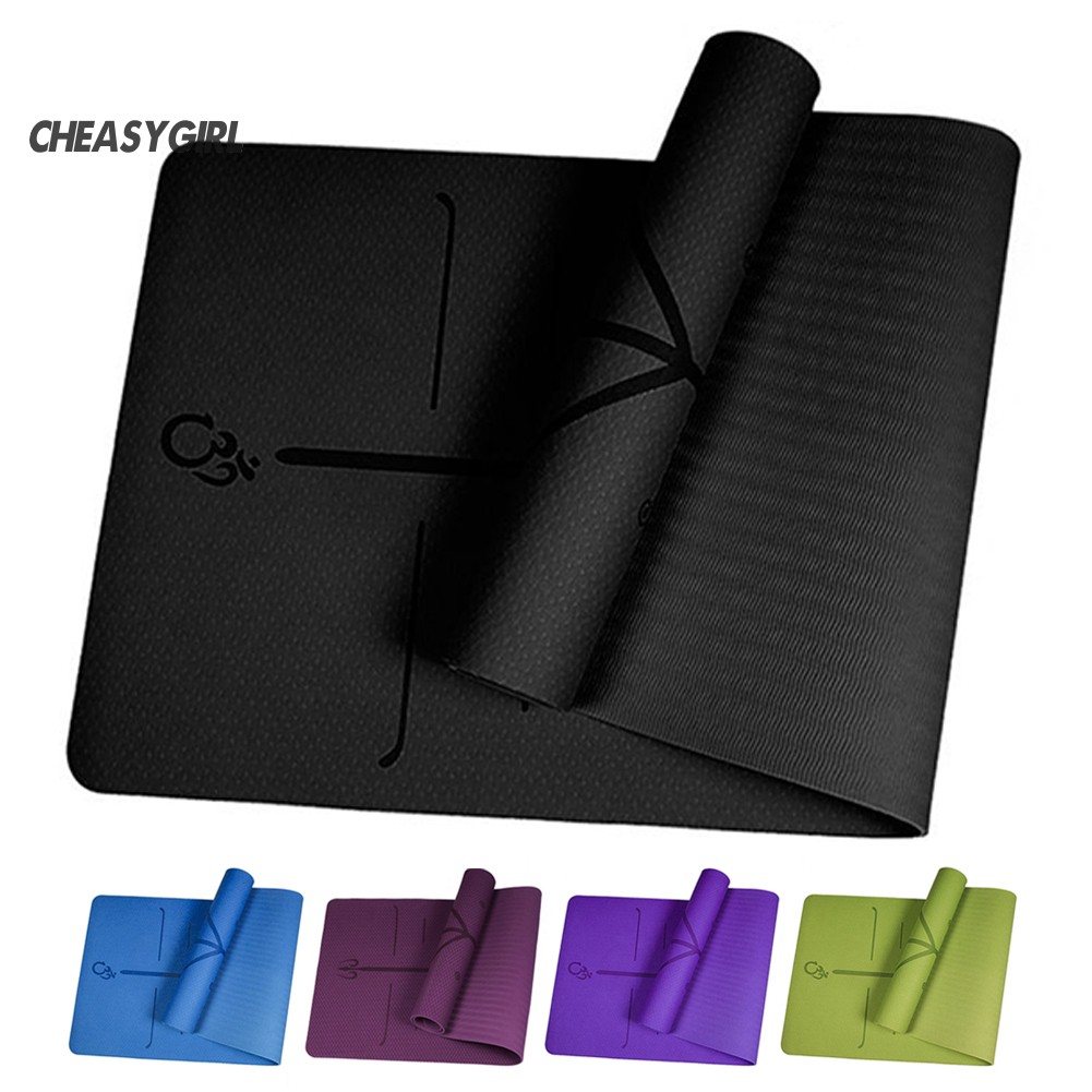 ♤CH TPE Eco-Friendly Waterproof Position Line Gymnastics Fitness Yoga Mat Cushion