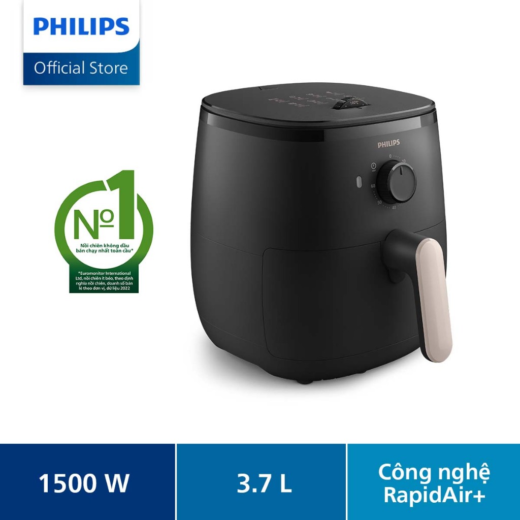 Nồi Chiên Không Dầu Philips HD9100/80 |1500W | 3.7lít- Hàng Chính Hãng