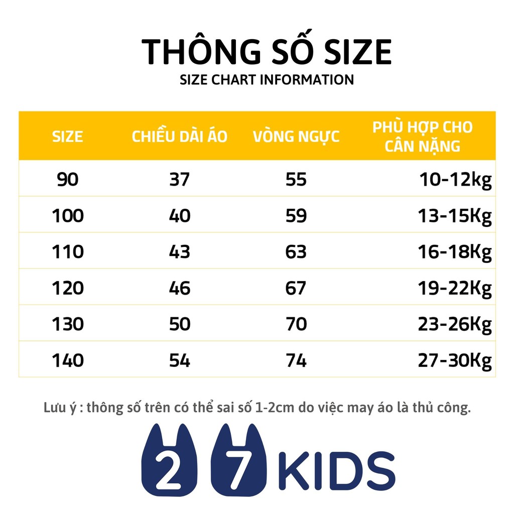 Áo thun bé gái ngắn tay 27Kids 27Home áo cộc nữ 100% Cotton cho trẻ từ 2-10 tuổi GSTS1