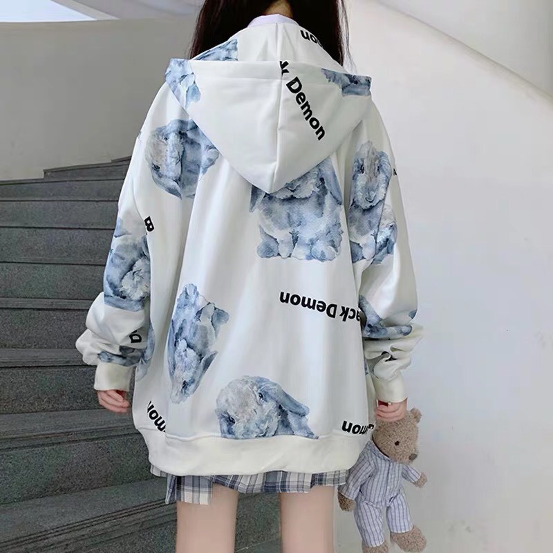 Áo khoác nỉ cardigan unisex form rộng In Toàn Thân Black Demon nam nữ ulzzang Wind | BigBuy360 - bigbuy360.vn