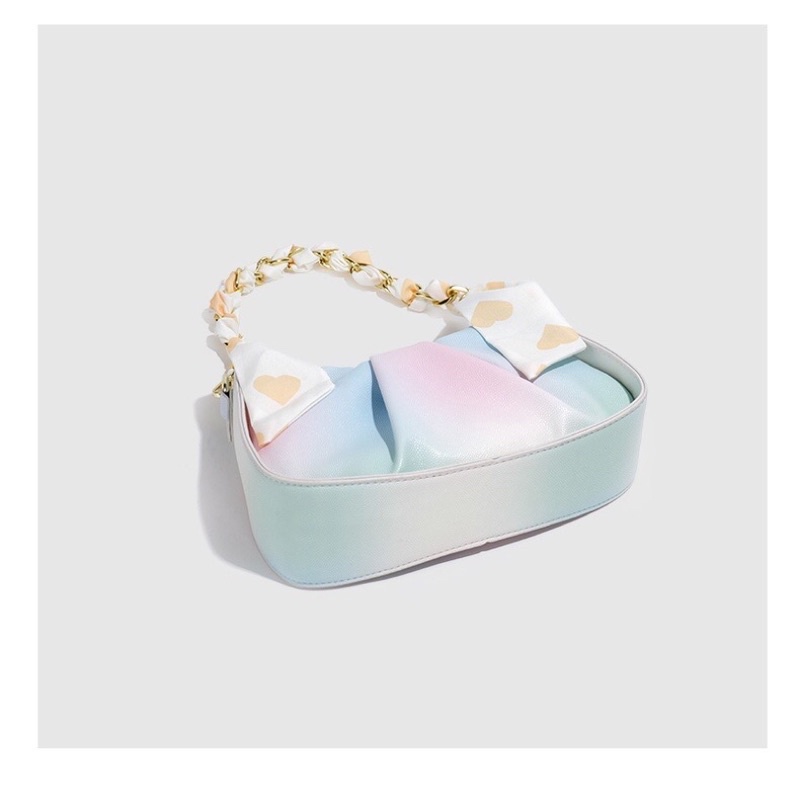 Túi kẹp nách đeo chéo thời trang hàn quốc xích pha khăn Zuliashop8386