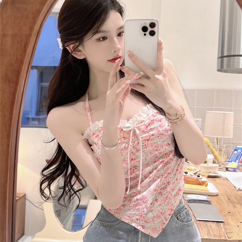 Áo Hai Dây Họa Tiết Hoa Xinh Xắn Thời Trang Mùa Hè Cho Nữ