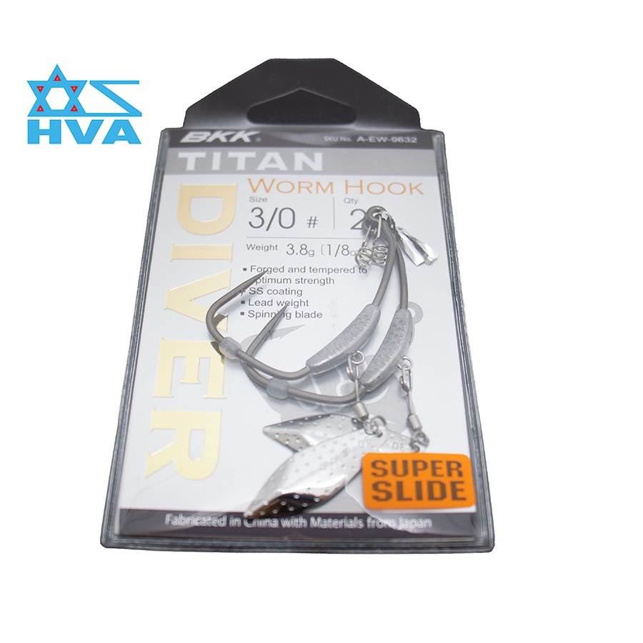 Lưỡi mồi mềm BKK Titan Diver  Phù hợp với các loại mồi mềm 9-11cm như mồi mềm Nff, Daiwa Duck,  BT-01