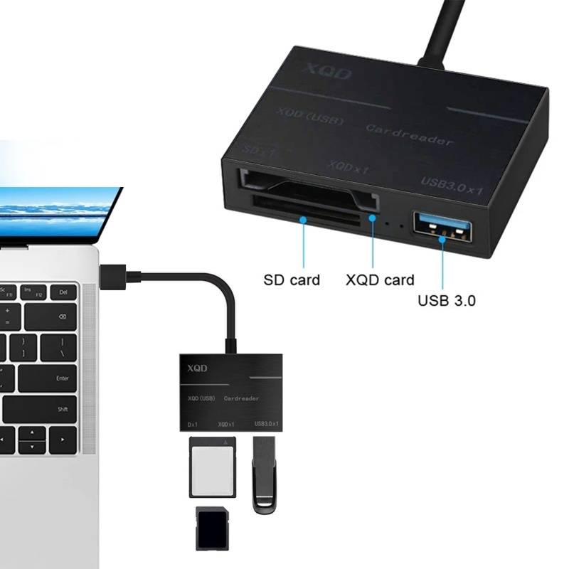 Đầu Đọc Thẻ Nhớ Mini Cho MS / SD / M2 / Tf + Đầu Đọc Thẻ Nhớ 3USB3.0 Hub 5Gbps USb3.0