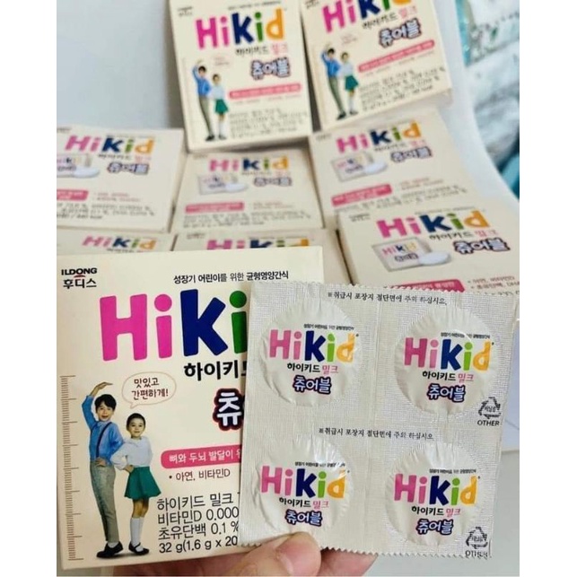 Sữa Hikid Milk Chewable 60 viên kẹo thơm ngon bổ dưỡng cho bé từ 3-12 tuổi
