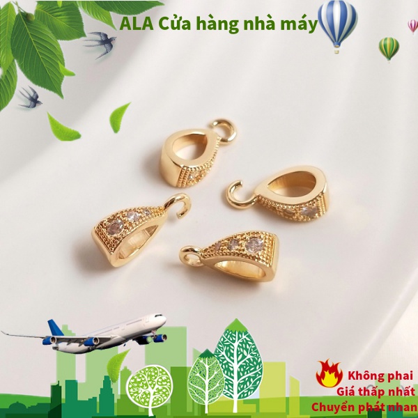 💖Đồ trang sức DIY💖Khóa Gài Hạt Dưa Mạ Vàng 14K Đính Đá Zircon Làm Mặt Dây Chuyền Thủ Công DIY Màu Sắc[Khóa kết nối/Khóa kẹp/đóng khóa/Vòng tay/Vòng cổ]