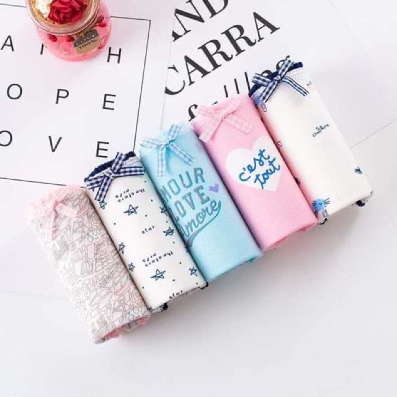 set 5 quần lót học sinh tầm giác chất cotton