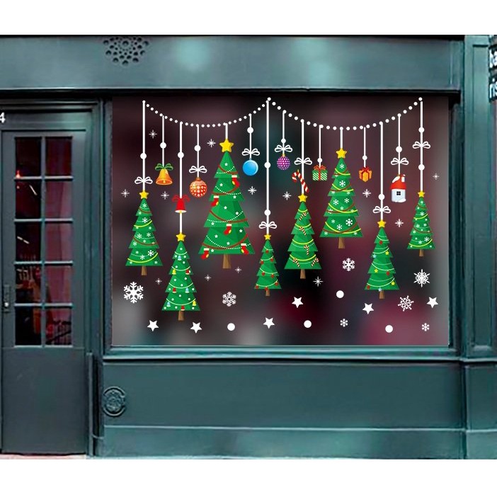 Decal Dán Kính Giáng Sinh Vui Vẻ Tranh Dán Tường