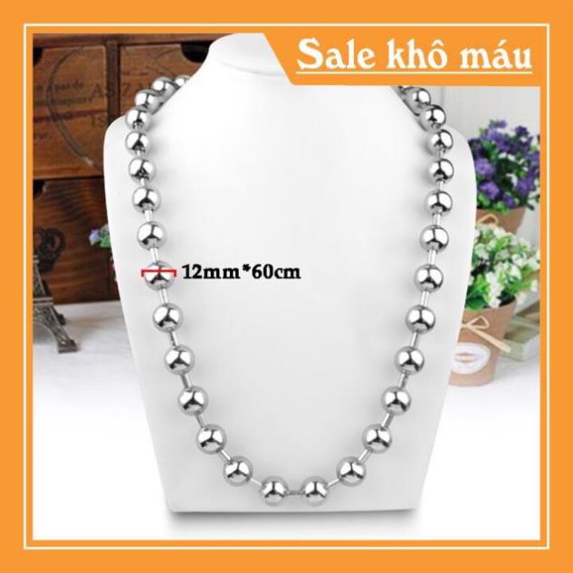 [ Siêu SALE ] Dây chuyền ball chain inox nam nữ bi tròn DN080 12Ly