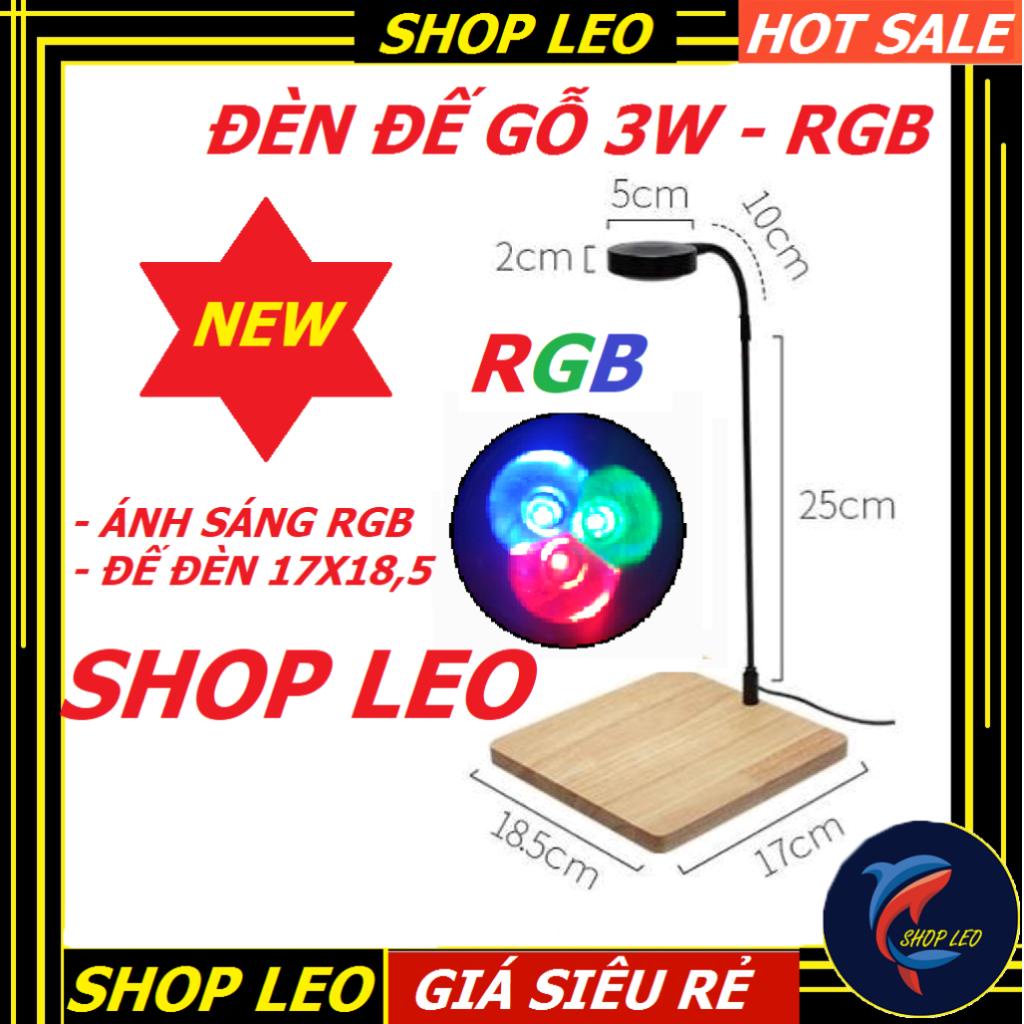 Đèn đế gỗ BamBoo 3W   - led kệ gỗ 3W- đèn thủy sinh-tiểu cảnh - phụ kiện thủy sinh- shopleo