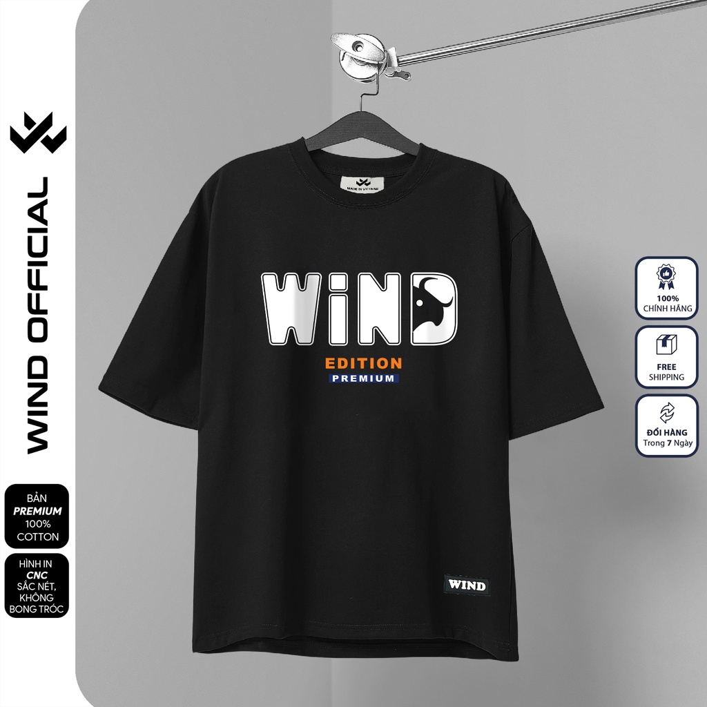 5Áo thun tay lỡ form rộng WIND phông unisex 65% Cotton Edition nam nữ oversize ulzzang