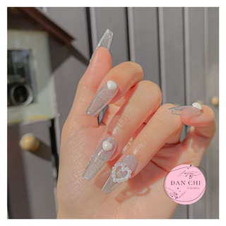 NailBox móng úp thiết kế sẵn Mẫu Nhũ Cầu Vồng Charm Trái Tim