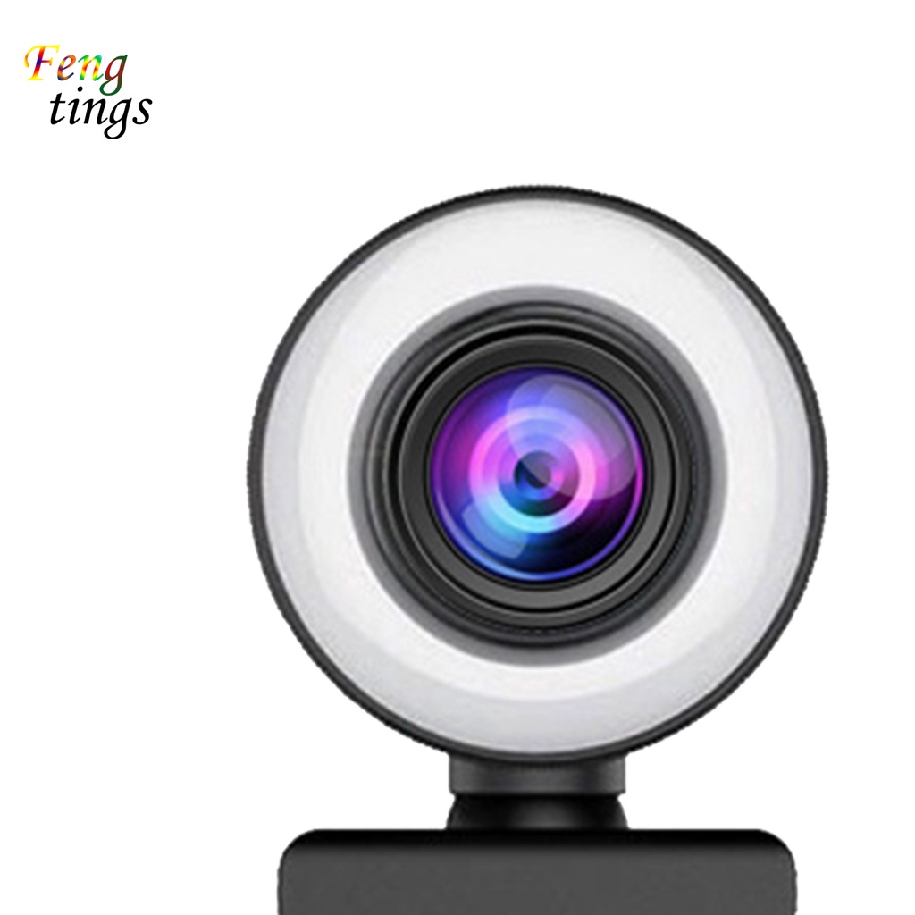 Webcam 1080P/2K kèm vòng đèn hình nhẫn dùng cho phát sóng trực tiếp