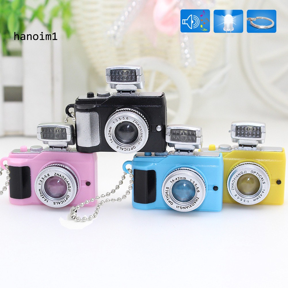 【H1N1】Mini Camera LED Keychain Key Ring Toy with Flashlight Sound Bag Phone Pendant