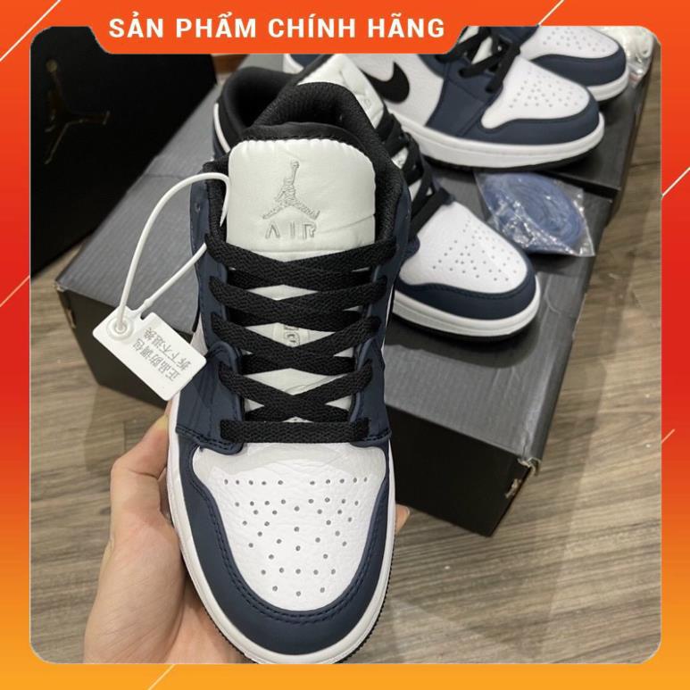 Giày 𝐉𝐨𝐫𝐝𝐚𝐧 1 low Xanh Navy, Giày JD1 low Xanh than Navy cổ thấp bản đẹp đầy đủ bill box | BigBuy360 - bigbuy360.vn