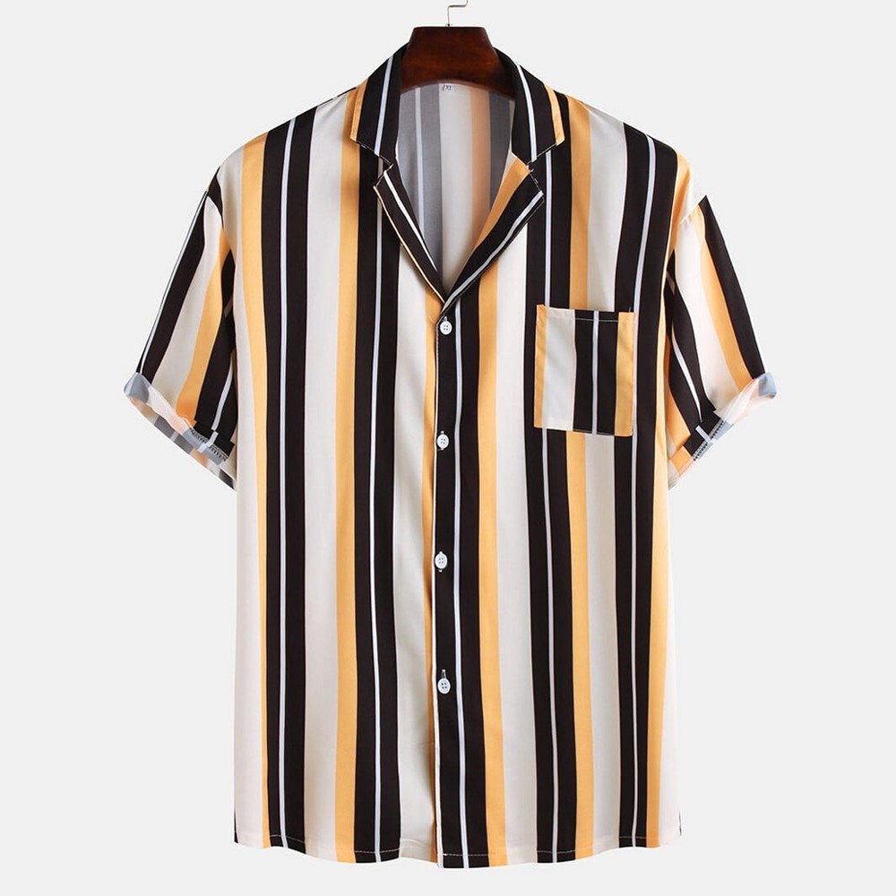 Áo sơ mi nam họa tiết tay ngắn Revere Shirt ZUMAN ASM201 form suông, chất lụa chéo cao cấp, thoáng mát