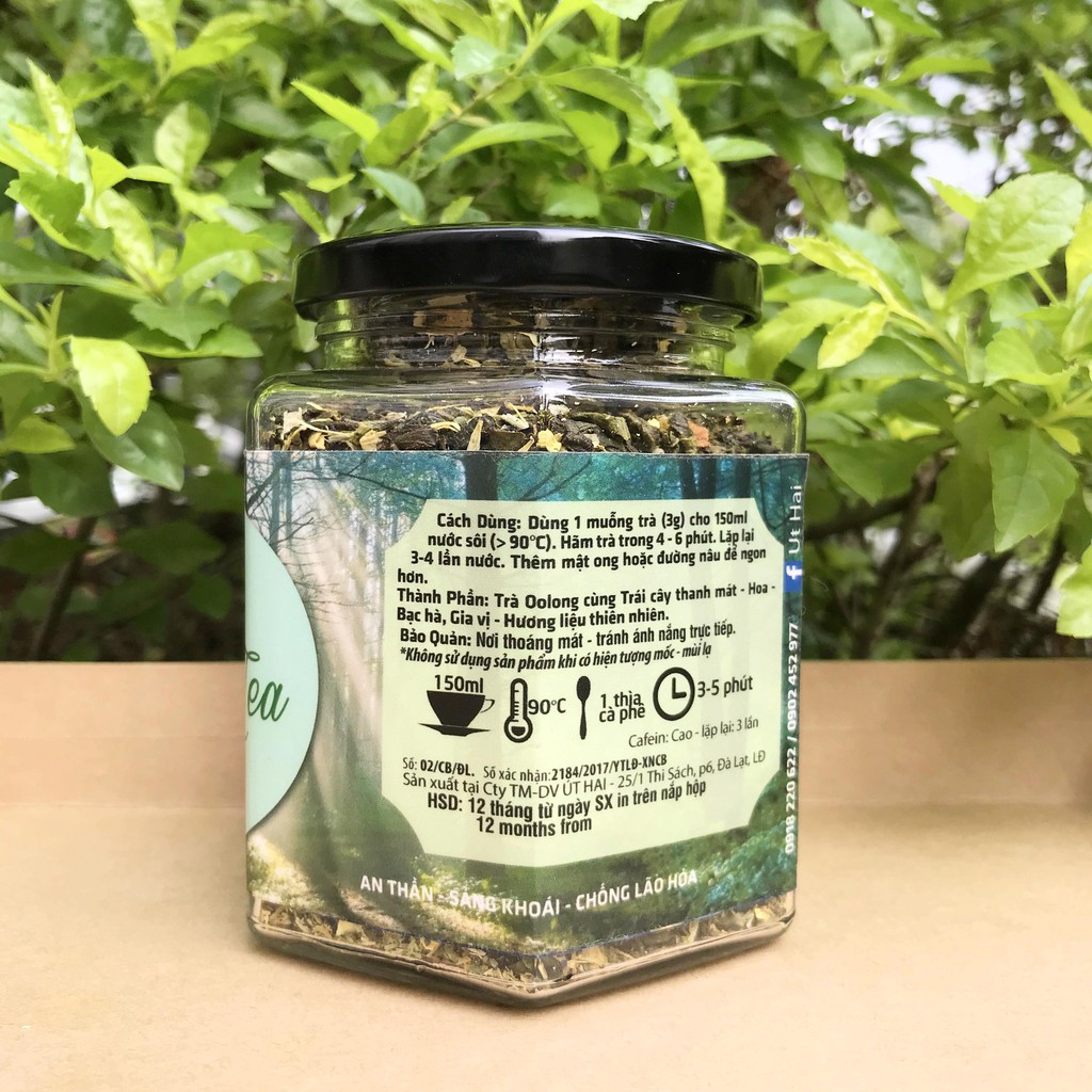 Trà chào buổi sáng Good Morning Tea Trà Hoa Đà Lạt 1893 hộp thủy tinh lớn 220gr