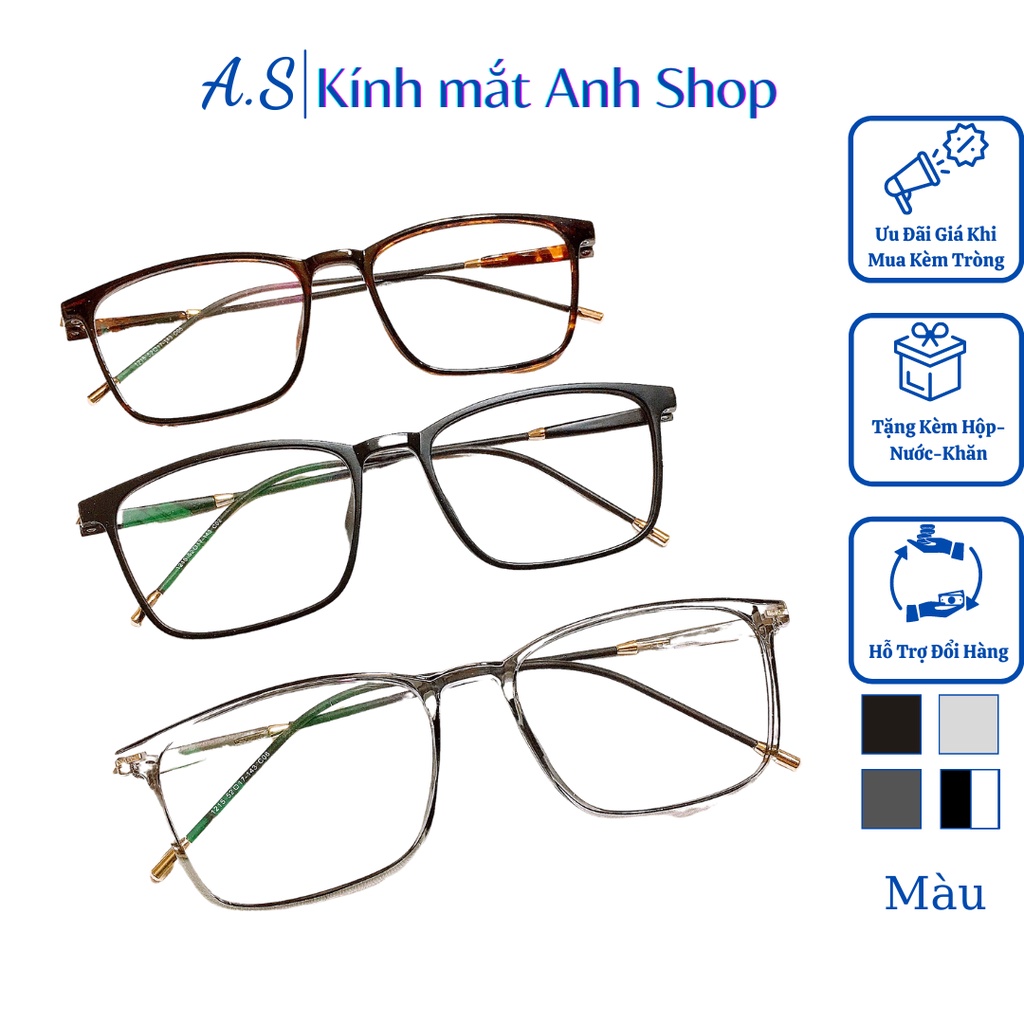 Gọng kính vuông thời trang nam nữ gọng kính kiểu thanh mảnh dễ ôm sát mặt 1215