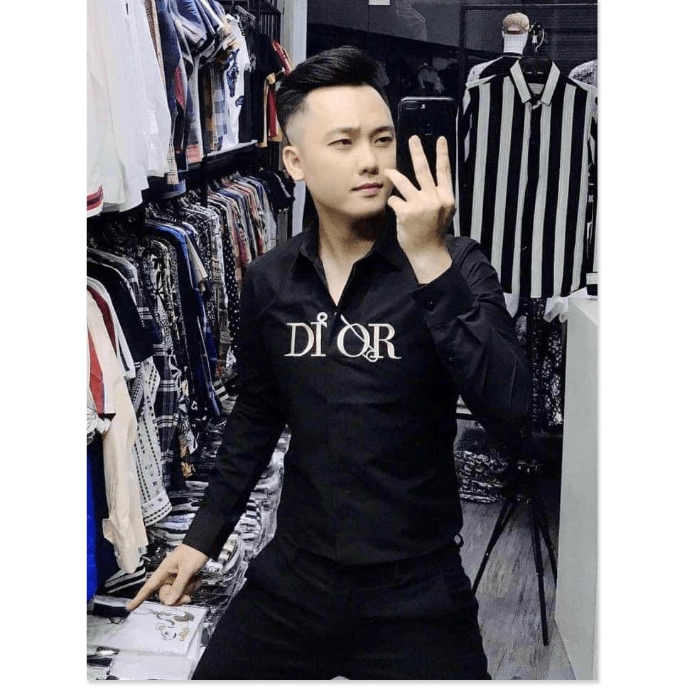 Áo sơ mi thêu vải kate lụa hoạ tiết chữ phong cách hiện đại lịch lảm sang trọng hót trend