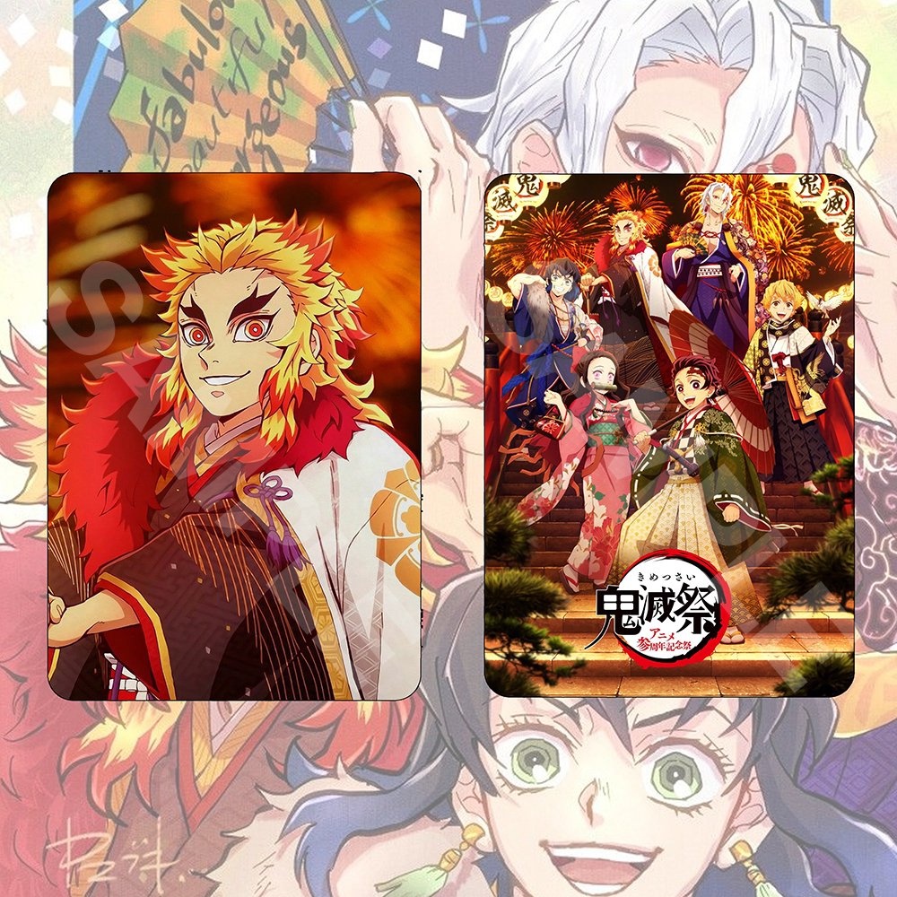 (1 tấm) Ảnh card bo góc in hình KIMETSU NO YAIBA ver 3rd Anniversary Thanh Gươm Diệt Quỷ thẻ bo viền 5*8cm #