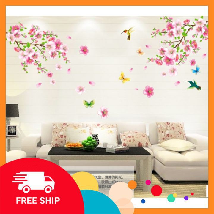 Decal dán tường ⚡️𝗙𝗥𝗘𝗘𝗦𝗛𝗜𝗣⚡️ Tranh dán tường chim én- chất PVC Vinyl chống nước- giúp căn hộ sinh động hơn