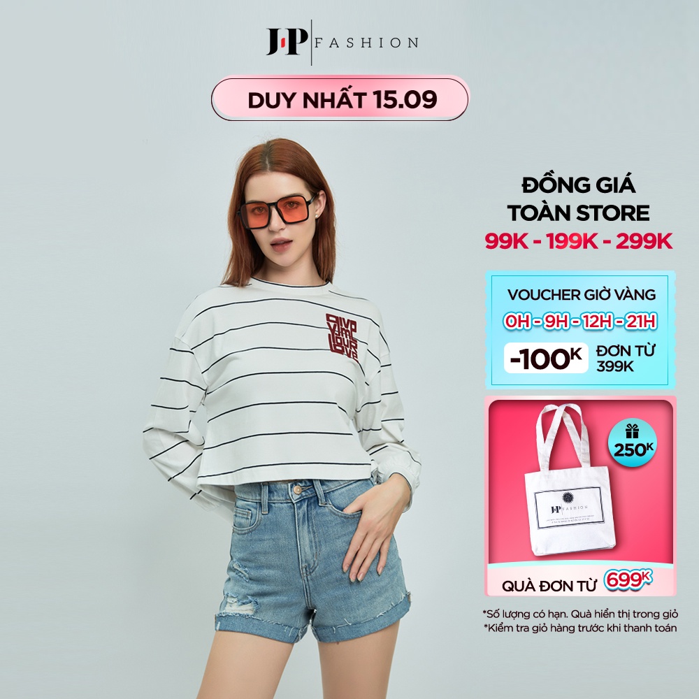 Áo thun nữ croptop tay dài J-P Fashion 10207133