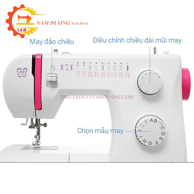 Máy may cơ gia đình Butterfly JH5223A CHÍNH HÃNG > nhỏ gọn hiện đại > 23 đường may tích hợp > phục vụ may vá gia đình