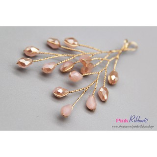 Cành pha lê 7 hạt trang trí hoa cài áo, đồ handmade, DIY, phụ kiện thời trang