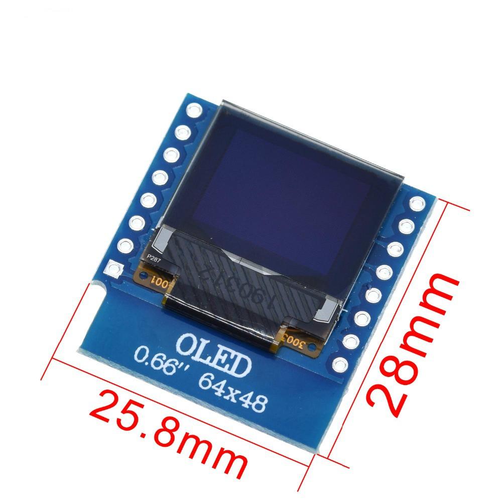 Màn Hình Lcd 0.66 "Inch 64x48 Iic I2C Oled Led 0.66 Inch Cho Wemos D1 Mini Esp32