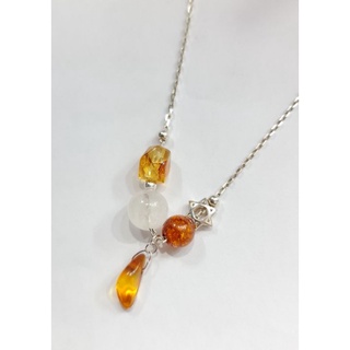 Dây chuyền bạc 925 và hổ phách.