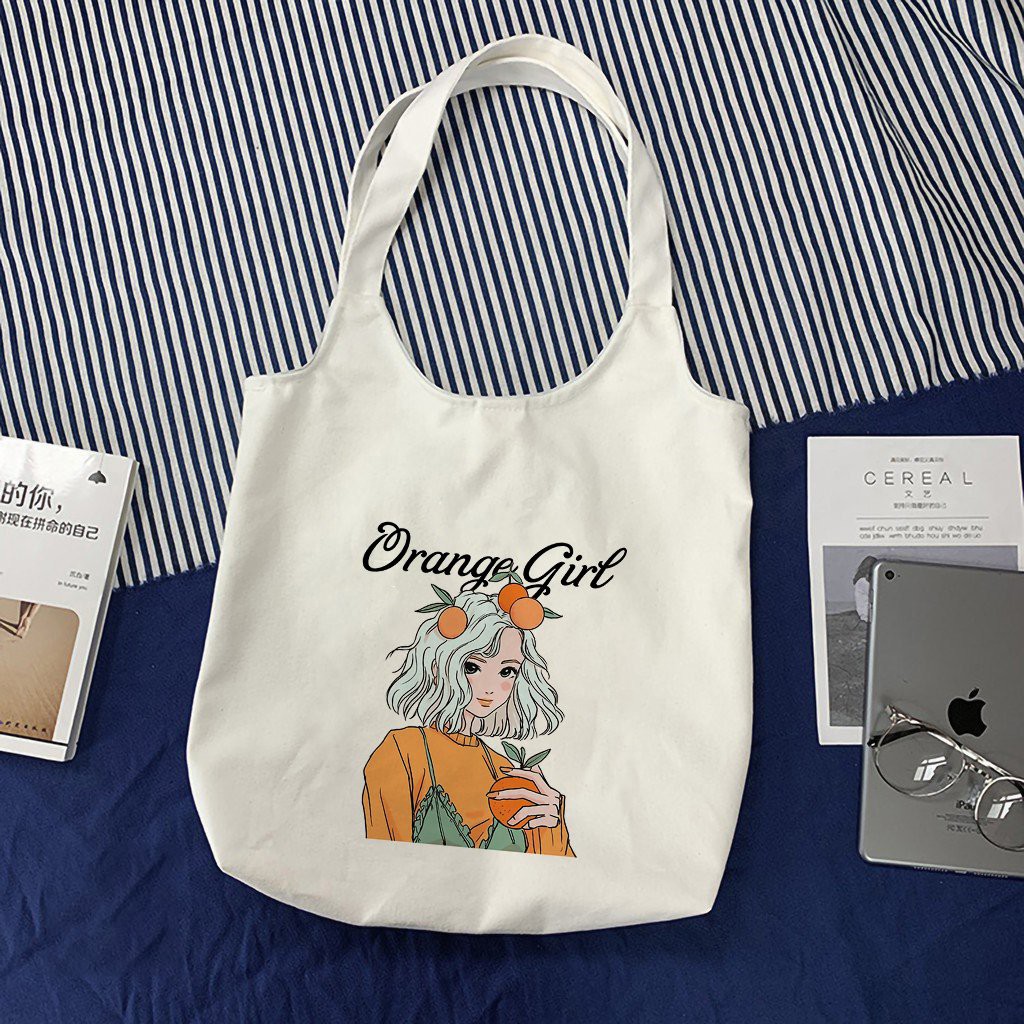 Túi tote vải Canvas đeo vai phong cách Ulzzang, vải bố form Unisex Vintage - TT06 | BigBuy360 - bigbuy360.vn