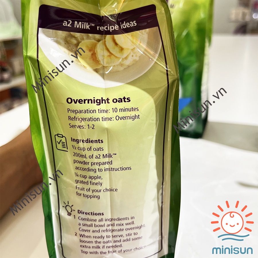 Sữa A2 nguyên kem Úc túi 1kg date 2025 có tem phụ đầy đủ