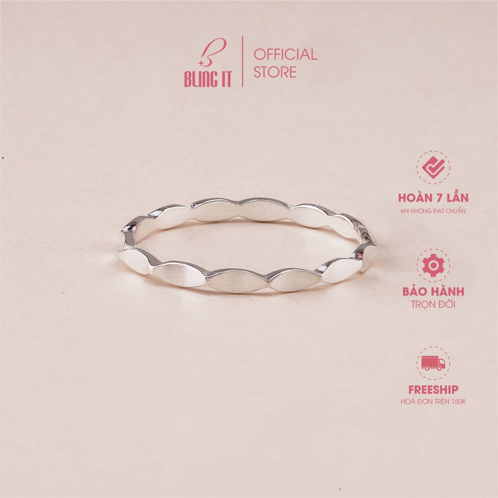 Nhẫn bạc 925 Bling It thiết kế trơn đơn giản dành cho nữ BIN322