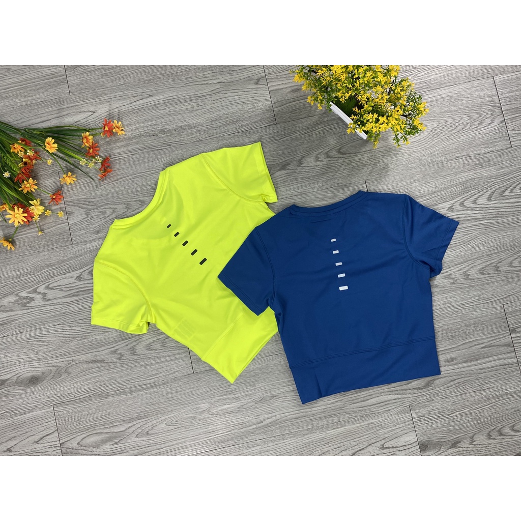 Áo Tập Thể Thao Nữ, Gym, Yoga - Áo Croptop Kiểu Ôm Body Chất Thun Co Dãn 4 Chiều