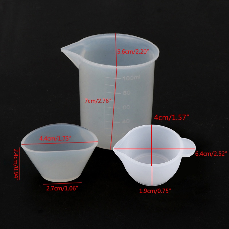 Set 12 Cốc Đo Lường Bằng Silicone Dùng Để Làm Đồ Trang Sức Resin Epoxy