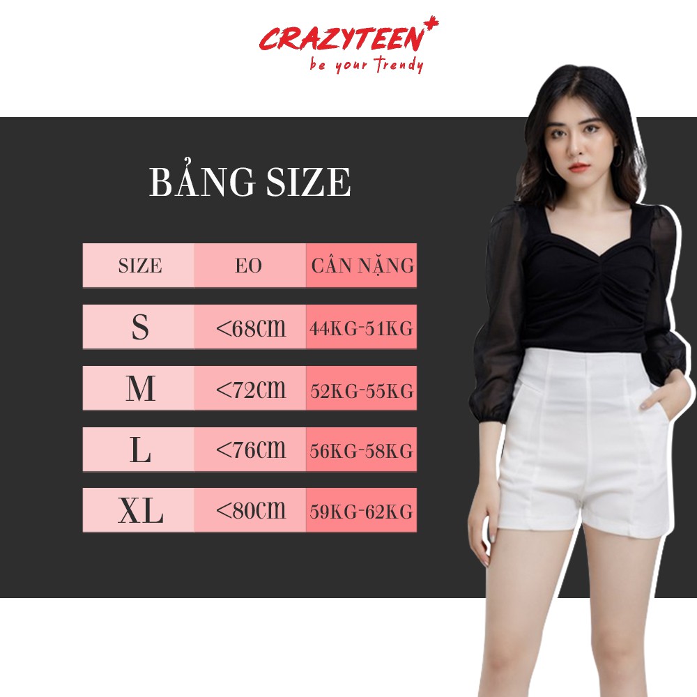 Quần ống suông nữ CRAZYTEEN hai lớp QC0289